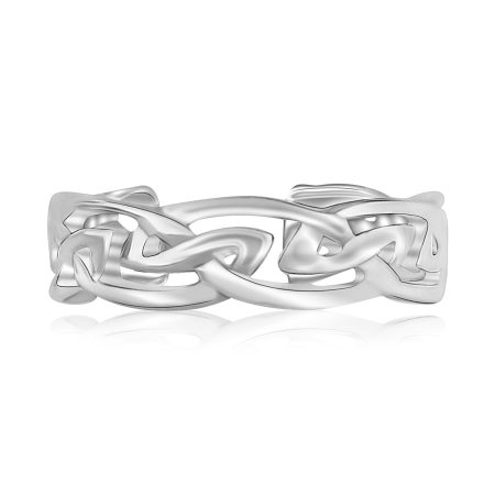 Rhodium Finished Sterling Silver Celtic Toe Ring, Celtic Motif Jewelry