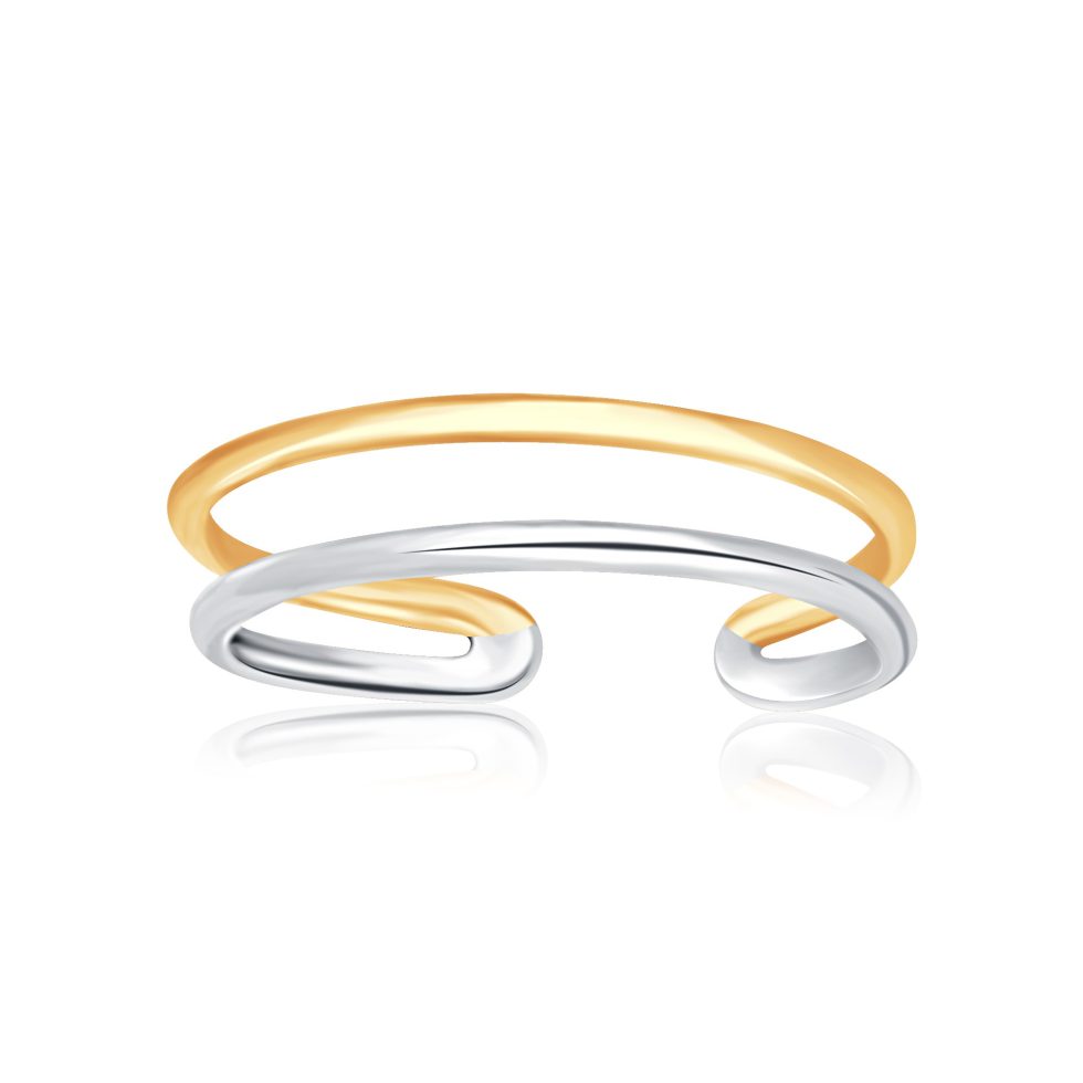 Gold Open Tube Toe Ring, Modern Gold Tube Design