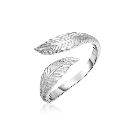 Sterling Silver Bypass Toe Ring with Leaf Design, Nature-Inspired Toe Jewelry